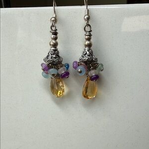 Elegant Silver and Gold Drop Earrings